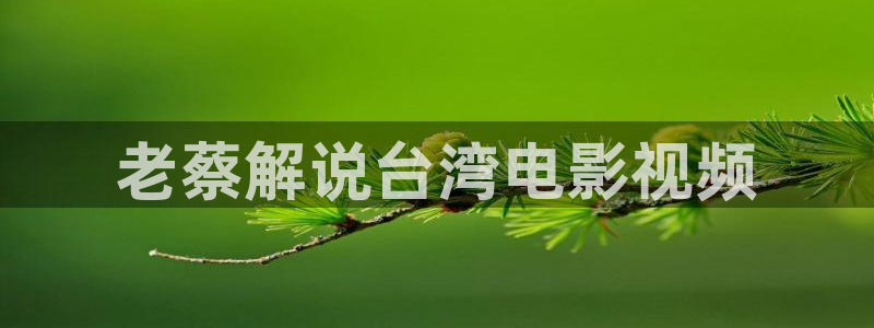 yy6080秋霞影院理论：老蔡解说台湾电影视频